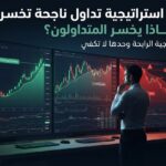 لماذا استراتيجية تداول ناجحة تخسر؟ لماذا يخسر المتداولين؟ — صورة توضيحية تشرح أسباب فشل استراتيجية تداول ناجحة وخسائر المتداولين وإدارة المخاطر.