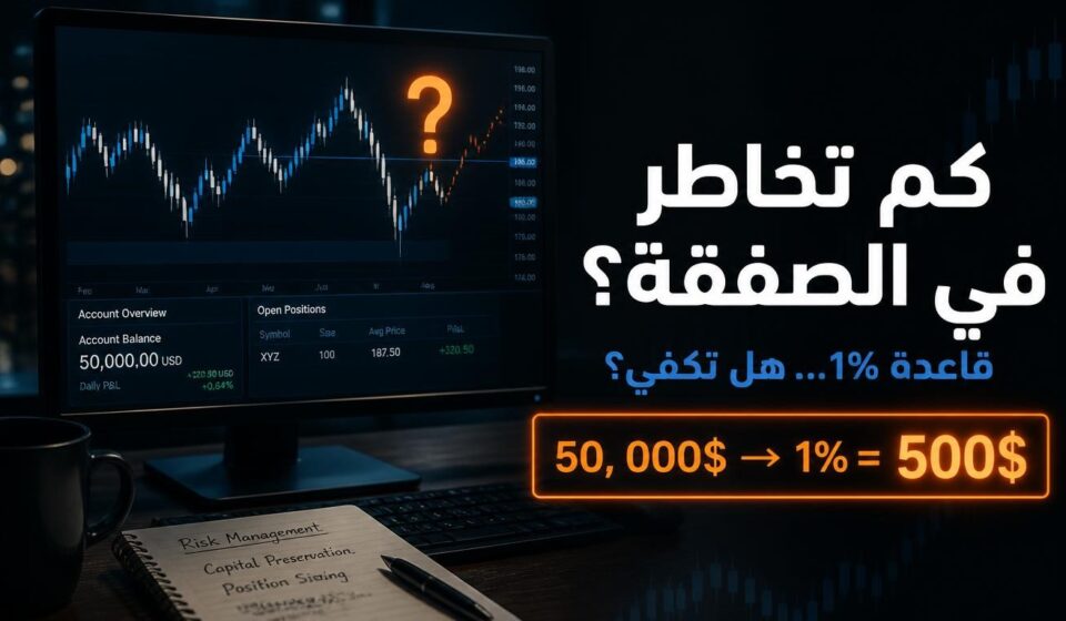 كيف تحدد المخاطرة لكل صفقة؟ وماهي قاعدة 1% في التداول! كيف تحدد المخاطرة لكل صفقة وما هي قاعدة 1% في التداول وحساب حجم المركز